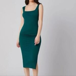 Chic Teal Sleeveless Midi Dress